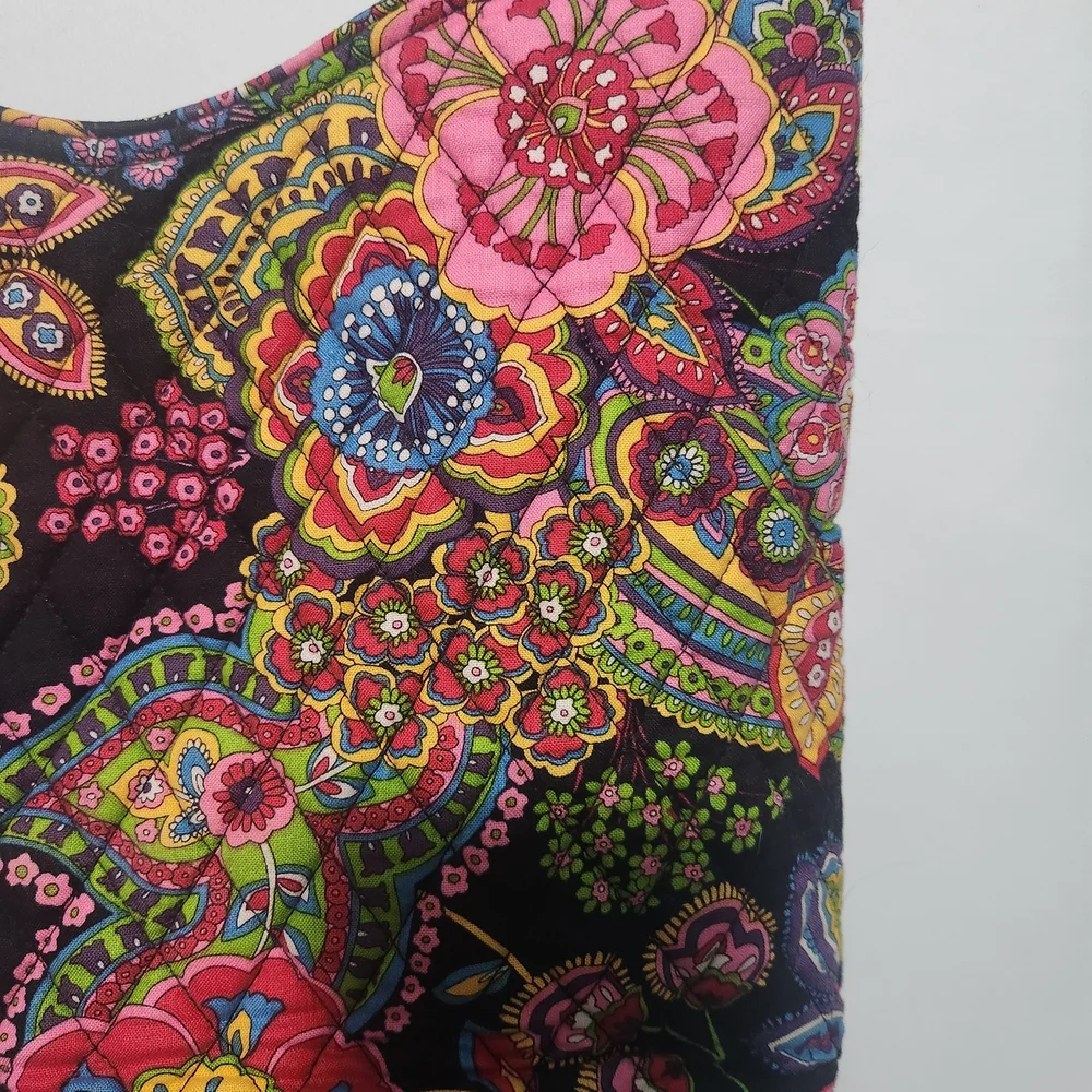 Vera Bradley Symphony in Hue Multi-Color Paisley Quilted Shoulder Hipster Bag.